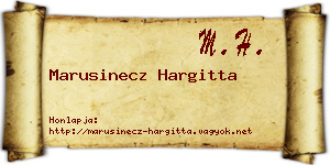 Marusinecz Hargitta névjegykártya